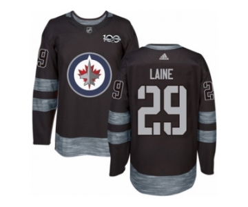 Men's Adidas Winnipeg Jets #29 Patrik Laine Authentic Black 1917-2017 100th Anniversary NHL Jersey