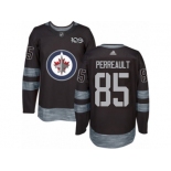 Men's Adidas Winnipeg Jets #85 Mathieu Perreault Authentic Black 1917-2017 100th Anniversary NHL Jersey