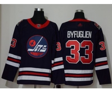 Men's Jets #33 Dustin Byfuglien Navy Blue Authentic 2019 Heritage Classic Stitched Hockey Jersey