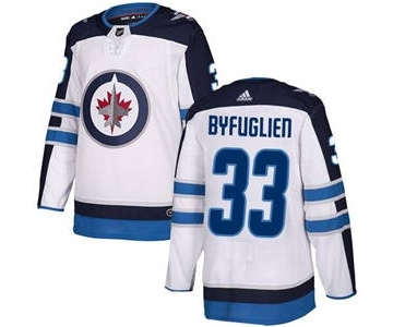 Men's Jets #33 Dustin Byfuglien White Road Stitched Hockey Jersey