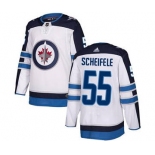 Men's Jets #55 Mark Scheifele White Road Stitched Hockey Jersey