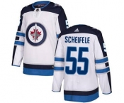 Men's Jets #55 Mark Scheifele White Road Stitched Hockey Jersey