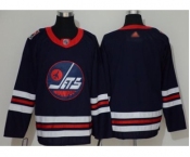 Men's Jets Blank Navy Blue Authentic 2019 Heritage Classic Stitched Hockey Jersey