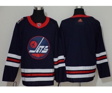 Men's Jets Blank Navy Blue Authentic 2019 Heritage Classic Stitched Hockey Jersey