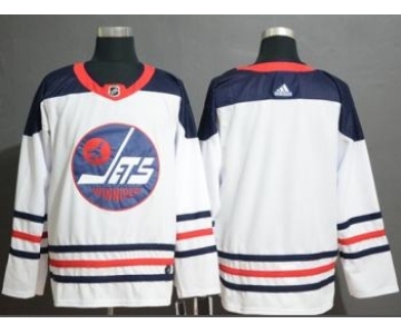 Men's Jets Blank White Heritage Stitched Hockey Jersey