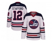 Men's Reebok Winnipeg Jets #12 Drew Stafford Authentic White 2016 Heritage Classic NHL Jersey