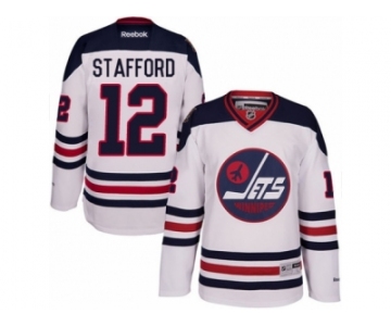 Men's Reebok Winnipeg Jets #12 Drew Stafford Authentic White 2016 Heritage Classic NHL Jersey