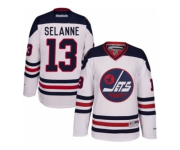 Men's Reebok Winnipeg Jets #13 Teemu Selanne Authentic White 2016 Heritage Classic NHL Jersey