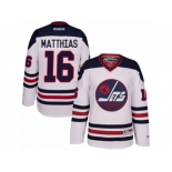 Men's Reebok Winnipeg Jets #16 Shawn Matthias Authentic White 2016 Heritage Classic NHL Jersey