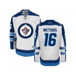 Men's Reebok Winnipeg Jets #16 Shawn Matthias Authentic White Away NHL Jersey