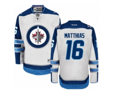 Men's Reebok Winnipeg Jets #16 Shawn Matthias Authentic White Away NHL Jersey