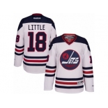 Men's Reebok Winnipeg Jets #18 Bryan Little Authentic White 2016 Heritage Classic NHL Jersey