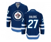 Men's Reebok Winnipeg Jets #27 Nikolaj Ehlers Authentic Navy Blue Home NHL Jersey