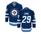 Men's Reebok Winnipeg Jets #29 Patrik Laine Authentic Navy Blue Home NHL Jersey