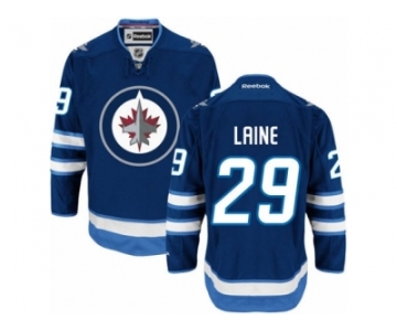 Men's Reebok Winnipeg Jets #29 Patrik Laine Authentic Navy Blue Home NHL Jersey