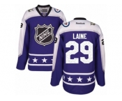 Men's Reebok Winnipeg Jets #29 Patrik Laine Authentic Purple Central Division 2017 All-Star NHL Jersey