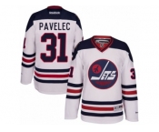 Men's Reebok Winnipeg Jets #31 Ondrej Pavelec Authentic White 2016 Heritage Classic NHL Jersey