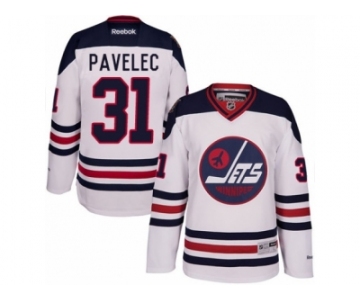 Men's Reebok Winnipeg Jets #31 Ondrej Pavelec Authentic White 2016 Heritage Classic NHL Jersey