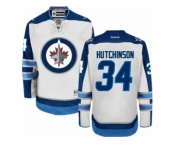 Men's Reebok Winnipeg Jets #34 Michael Hutchinson Authentic White Away NHL Jersey