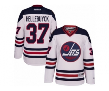 Men's Reebok Winnipeg Jets #37 Connor Hellebuyck Authentic White 2016 Heritage Classic NHL Jersey