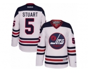 Men's Reebok Winnipeg Jets #5 Mark Stuart Authentic White 2016 Heritage Classic NHL Jersey