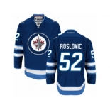 Men's Reebok Winnipeg Jets #52 Jack Roslovic Authentic Navy Blue Home NHL Jersey