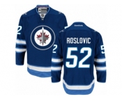 Men's Reebok Winnipeg Jets #52 Jack Roslovic Authentic Navy Blue Home NHL Jersey