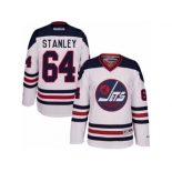 Men's Reebok Winnipeg Jets #64 Logan Stanley Authentic White 2016 Heritage Classic NHL Jersey