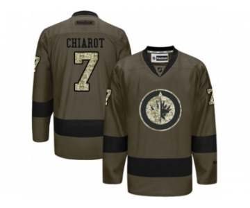 Men's Reebok Winnipeg Jets #7 Ben Chiarot Authentic Green Salute to Service NHL Jersey