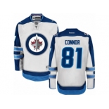 Men's Reebok Winnipeg Jets #81 Kyle Connor Authentic White Away NHL Jersey