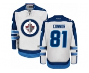 Men's Reebok Winnipeg Jets #81 Kyle Connor Authentic White Away NHL Jersey