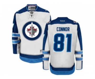 Men's Reebok Winnipeg Jets #81 Kyle Connor Authentic White Away NHL Jersey