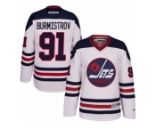 Men's Reebok Winnipeg Jets #91 Alexander Burmistrov Authentic White 2016 Heritage Classic NHL Jersey