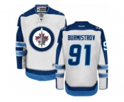 Men's Reebok Winnipeg Jets #91 Alexander Burmistrov Authentic White Away NHL Jersey