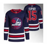 Men's Winnipeg Jets #15 Rasmus Kupari 2021-22 Navy Stitched Jersey