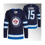 Men's Winnipeg Jets #15 Rasmus Kupari Navy Stitched Jersey