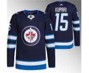 Men's Winnipeg Jets #15 Rasmus Kupari Navy Stitched Jersey