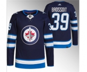 Men's Winnipeg Jets #39 Laurent Brossoit Navy Stitched Jersey