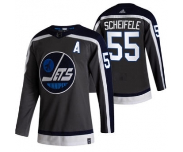 Men's Winnipeg Jets #55 Mark Scheifele Black 2020-21 Reverse Retro Alternate Hockey Jersey