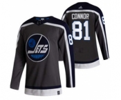 Men's Winnipeg Jets #81 Kyle Connor Black 2020-21 Reverse Retro Alternate Hockey Jersey