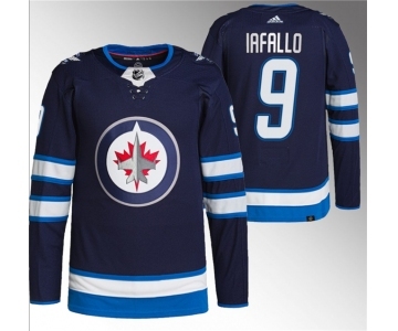 Men's Winnipeg Jets #9 Alex Iafallo Navy Stitched Jersey