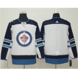 Men's Winnipeg Jets Blank White Road Stitched Hockey Jersey