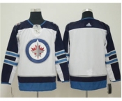 Men's Winnipeg Jets Blank White Road Stitched Hockey Jersey