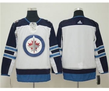 Men's Winnipeg Jets Blank White Road Stitched Hockey Jersey