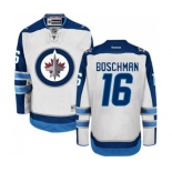 Reebok Winnipeg Jets #16 Laurie Boschman Authentic White Away NHL Jersey