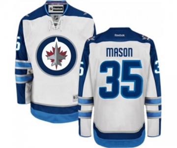 Reebok Winnipeg Jets #35 Steve Mason Authentic White Away NHL Jersey