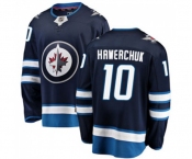 Winnipeg Jets #10 Dale Hawerchuk Fanatics Branded Navy Blue Home Breakaway NHL Jersey