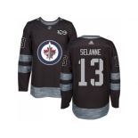 Winnipeg Jets #13 Teemu Selanne Black 1917-2017 100th Anniversary Stitched NHL Jersey