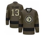 Winnipeg Jets #13 Teemu Selanne Green Salute to Service Stitched NHL Jersey