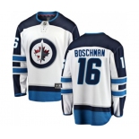 Winnipeg Jets #16 Laurie Boschman Fanatics Branded White Away Breakaway NHL Jersey